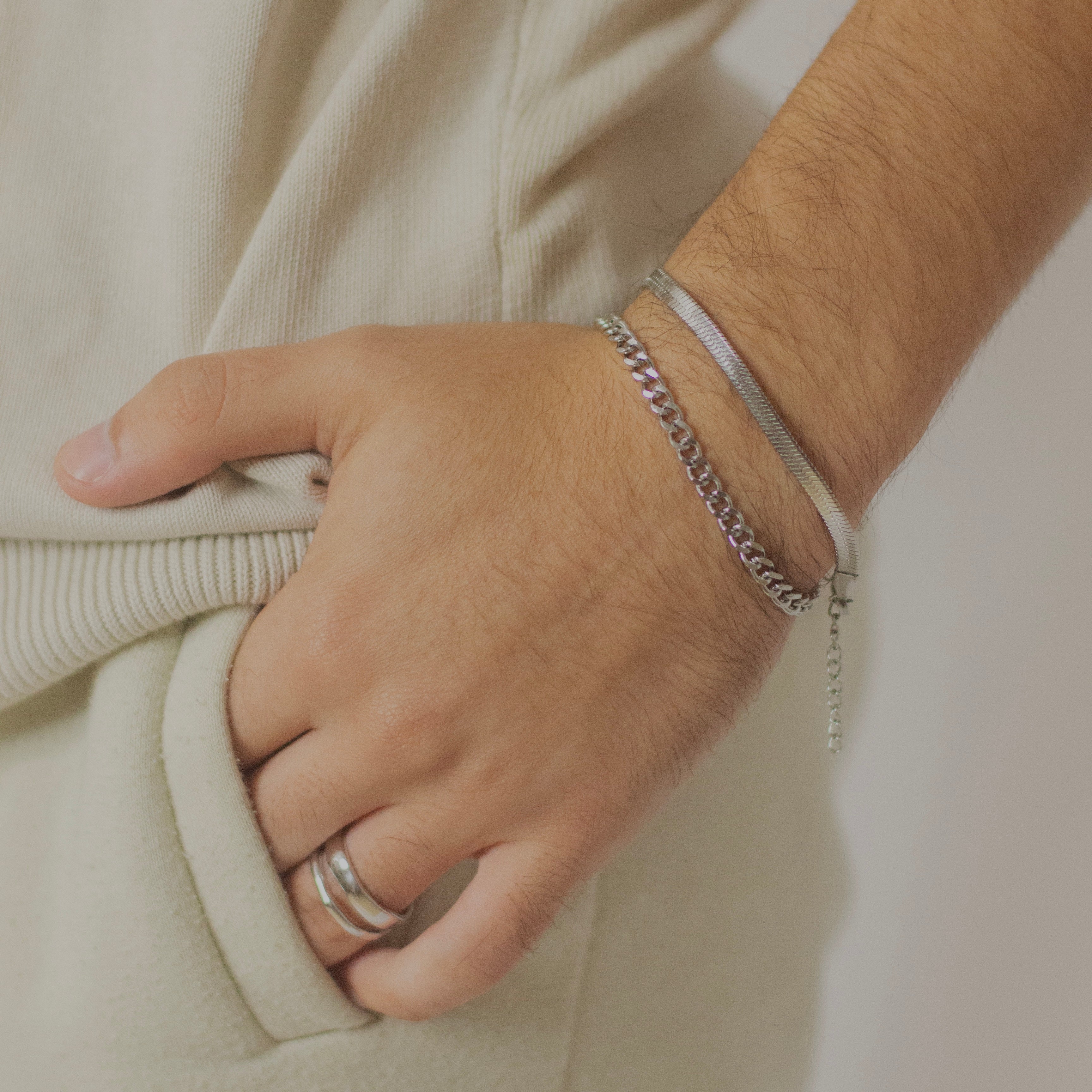 SILVER CUBAN BRACELET